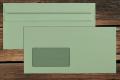 [19534] Briefhüllen mit Fenster DL 110x220 mm Selbstklebend Grün 80 g/qm
